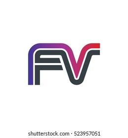 Initial Letter FV Linked Design Logo 