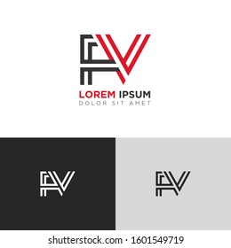 Initial Letter FV linked uppercase overlap modern logo design template. Suitable for business, consulting group company