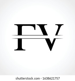 Initial Letter FV Logo Design Vector Template. Creative Linked Modern FV Logo Vector