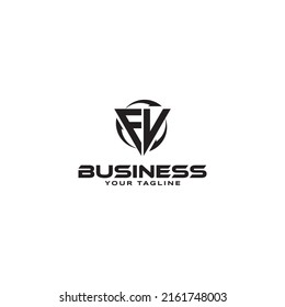 Initial letter FV logo design Sport Racing gaming