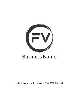 Initial Letter FV Logo Template Design
