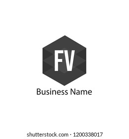 Initial Letter FV Logo Template Design