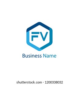 Initial Letter FV Logo Template Design