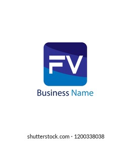 Initial Letter FV Logo Template Design
