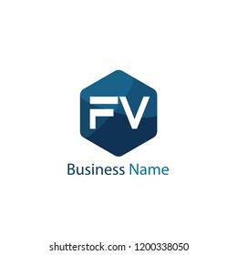 Initial Letter FV Logo Template Design