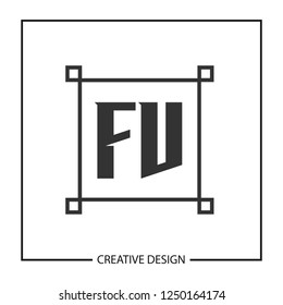 Initial Letter FV Logo Template Design
