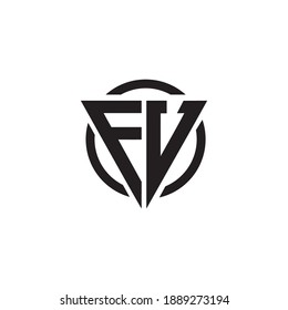 Initial letter FV triangle monogram cool simple modern logo concept 