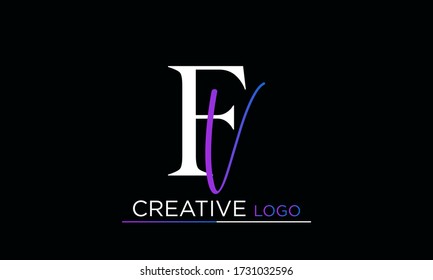 Initial Letter FV or VF Logo. Clean and simple logo template.