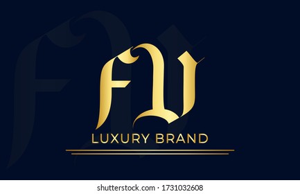 Initial Letter FV or VF Logo. Clean and simple logo template.