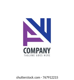 Initial Letter FW Design Logo