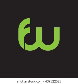 initial letter fw linked round lowercase logo green