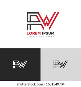 Initial Letter FW linked uppercase overlap modern logo design template. Suitable for business, consulting group company