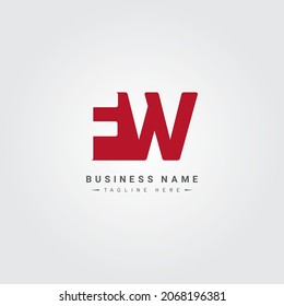 Logotipo de carta inicial FW - Logotipo de estilo de negocio mínimo
