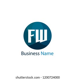 Initial Letter FW Logo Template Design