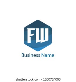 Initial Letter FW Logo Template Design