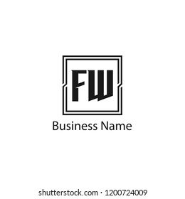 Initial Letter FW Logo Template Design