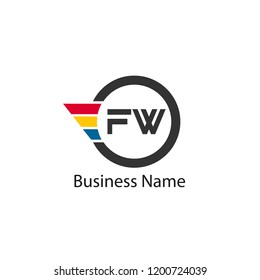 Initial Letter FW Logo Template Design