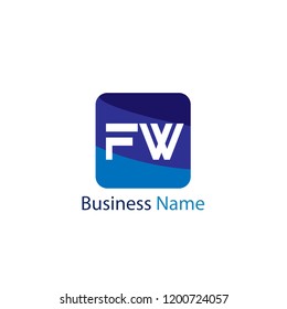 Initial Letter FW Logo Template Design