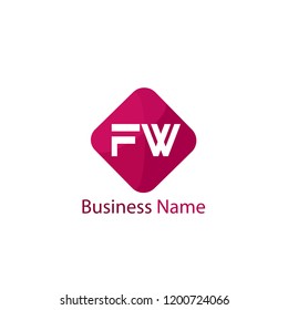 Initial Letter FW Logo Template Design