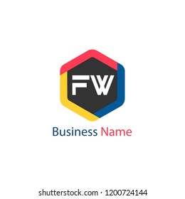 Initial Letter FW Logo Template Design