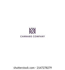 diseño de logotipo de cannabis de alta gama inspirado en una letra abstracta f y w en forma de rectángulo violeta también adecuado para las marcas o empresas con nombre inicial FW o WF