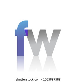 Initial Letter FW Lowercase overlap Logo Blue, pink and grey, Modern and Simple Logo Design.