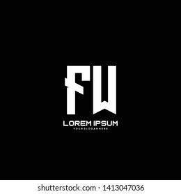 Initial letter FW minimalist art logo vector