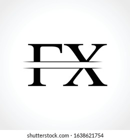 Initial Letter FX Logo Design Vector Template. Creative Linked Modern FX Logo Vector