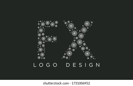 Initial Letter FX Logo Design Vector Template. Abstract Luxury Circle Letter FX Logo Vector
