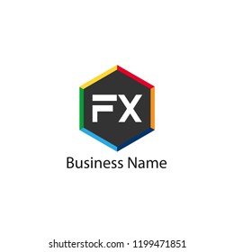 Initial Letter FX Logo Template Design