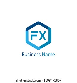 Initial Letter FX Logo Template Design