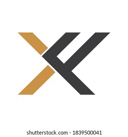 Initial letter fx logo or xf logo vector design template