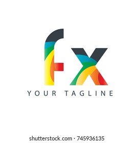 Initial Letter FX Rounded Design Logo