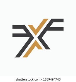 Initial letter fx or xf logo vector design template