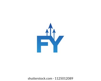 Initial Letter FY Arrow Chart Finance Business