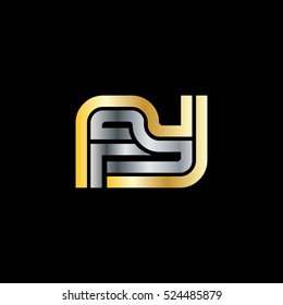 Initial Letter FY AY Linked Design Logo Gold Silver