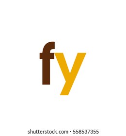 Initial letter FY brown yellow color logo