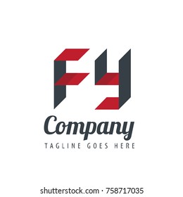 Initial Letter FY Design Logo With Square