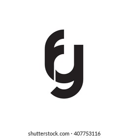 initial letter fy linked circle lowercase monogram logo black