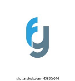 initial letter fy linked round lowercase logo blue