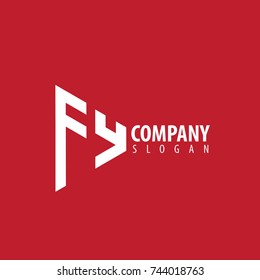 Initial Letter FY Linked Triangle Design Logo
