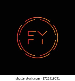 Initial Letter FY Logo Design Vector Template. Abstract Luxury Circle Letter FY Logo Vector