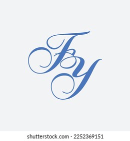 Diseño del logotipo FY de la letra inicial