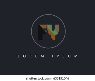 Initial Letter FY logo design vector with circle and colorful