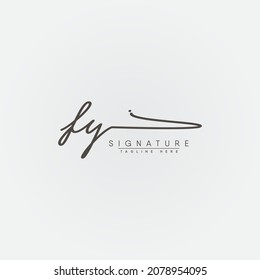 Logo de la carta inicial FY - logotipo de la firma dibujada a mano