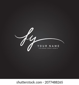 Initial Letter FY Logo - Handwritten Signature Style Logo