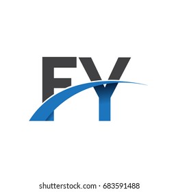 initial letter FY logotype company name colored blue and grey swoosh design. vector logo for business and company identity.
