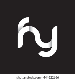 initial letter fy modern linked circle round lowercase logo white black