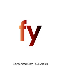 Initial letter FY red brown gradation color logo