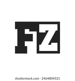 Anfangsbuchstabe FZ Logo Design Vorlage. FZ-Logo